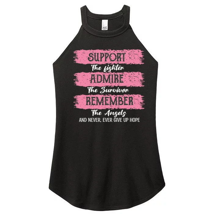 Breast Cancer Support Admire Honor Breast Cancer Awareness Women’s Perfect Tri Rocker Tank