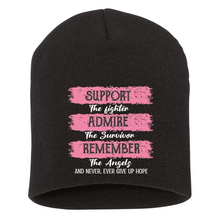 Breast Cancer Support Admire Honor Breast Cancer Awareness Short Acrylic Beanie