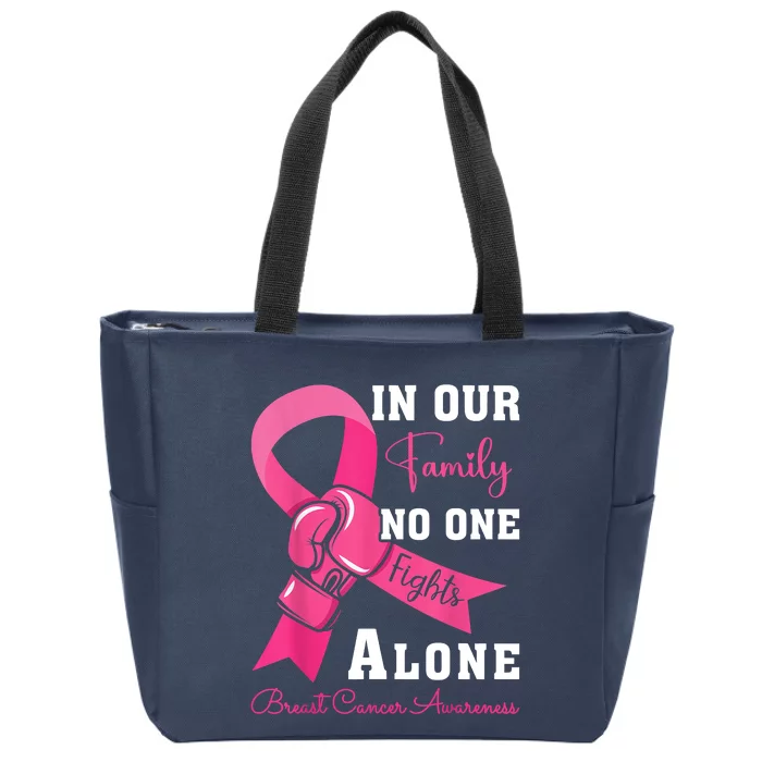 Breast Cancer Support Family Breast Cancer Awareness Zip Tote Bag