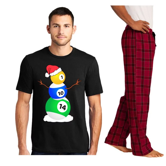 Billiards Christmas Snow Cool Gift Pool Player Christmas Pjs Gift Pajama Set