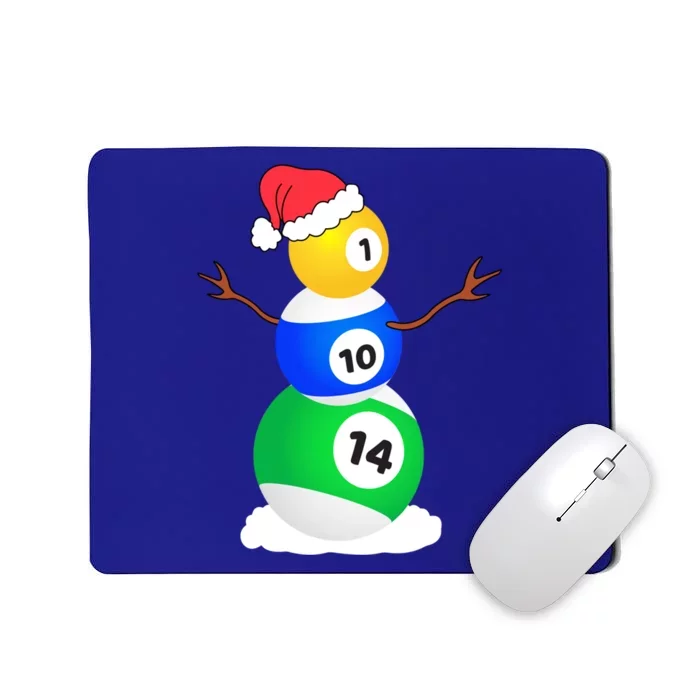 Billiards Christmas Snow Cool Gift Pool Player Christmas Pjs Gift Mousepad