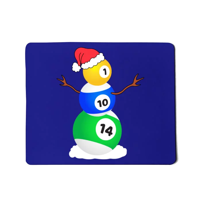 Billiards Christmas Snow Cool Gift Pool Player Christmas Pjs Gift Mousepad