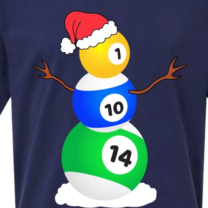 Billiards Christmas Snow Cool Gift Pool Player Christmas Pjs Gift Sueded Cloud Jersey T-Shirt