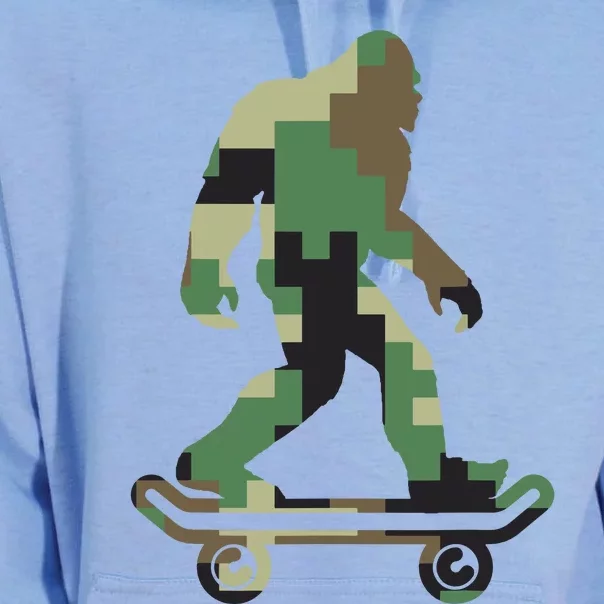 Bigfoot Camouflage Skateboarders Sasquatch Skateboarding Unisex Surf Hoodie