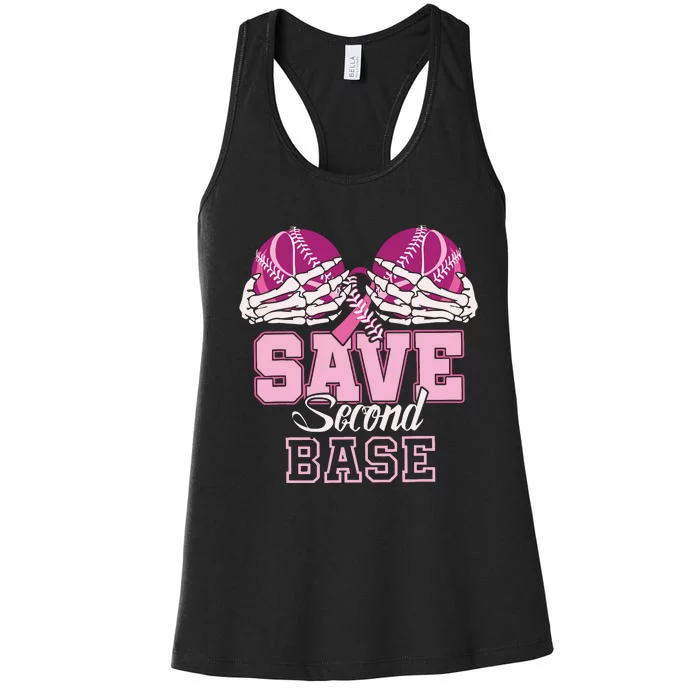 Breast Cancer Save Second Base Women's Racerback Tank