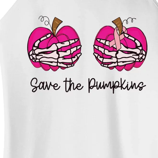 Breast Cancer Save The Pumpkins Women’s Perfect Tri Rocker Tank