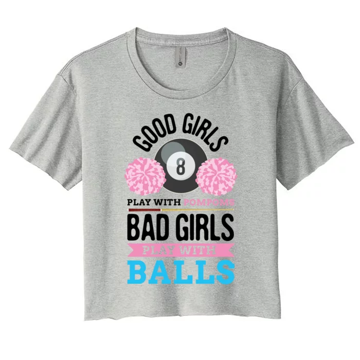 Billiards Cue Sport Game Pool Balls Billiard Player Gift Cute Gift Women's Crop Top Tee