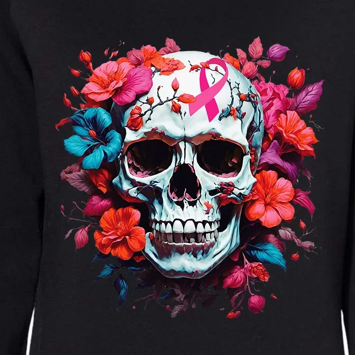 Breast Cancer Skull For Women Sugar Skull Pink Ribbon Womens California Wash Sweatshirt