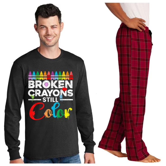 Broken Crayons Still Color Mental Health Awareness Supporter Long Sleeve Pajama Set