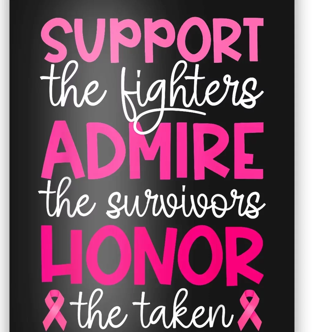 Breast Cancer Support Admire Honor Breast Cancer Awareness Poster