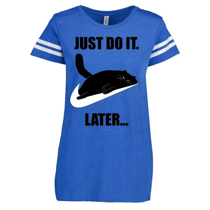 Black Cat Sleep Just Do It Later Kitty Kitten Animal Lover Enza Ladies Jersey Football T-Shirt