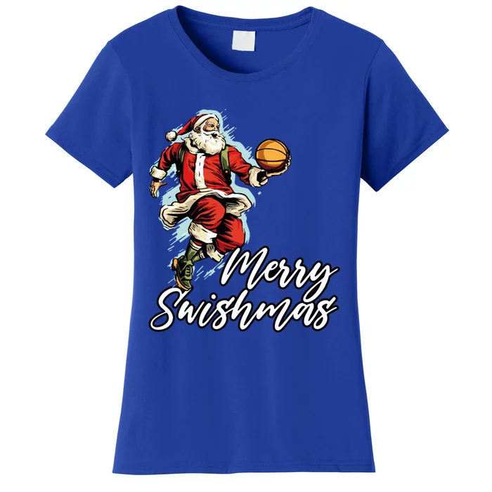 Basketball Christmas Santa Claus Xmas Day Hoop Sport Gift Women's T-Shirt