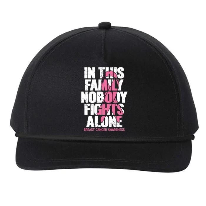 Breast Cancer Support Vintage Family Breast Cancer Awareness Snapback Five-Panel Rope Hat