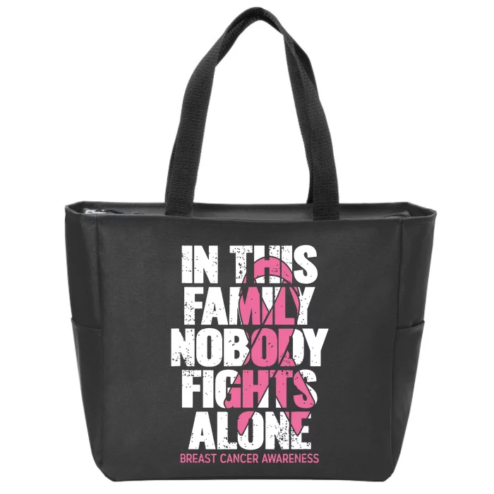 Breast Cancer Support Vintage Family Breast Cancer Awareness Zip Tote Bag