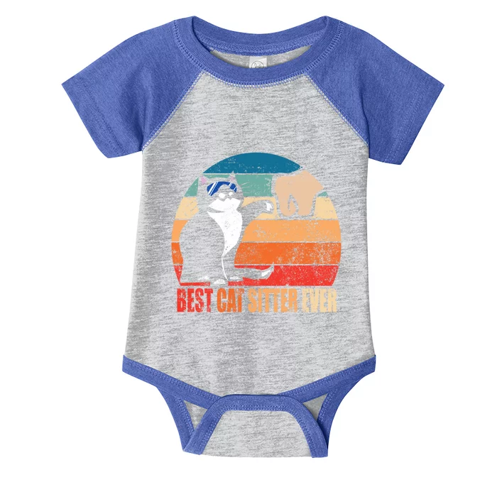 Best Cat Sitter Ever Funny Fist Bump Gift Infant Baby Jersey Bodysuit