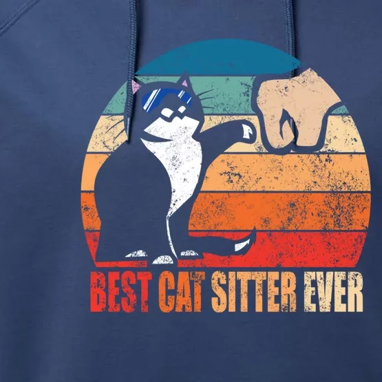 Best Cat Sitter Ever Funny Fist Bump Gift Performance Fleece Hoodie