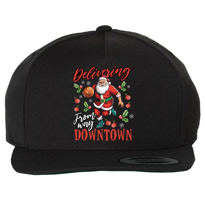 Basketball Christmas Santa Claus Xmas Day Hoop Sport Gift Wool Snapback Cap