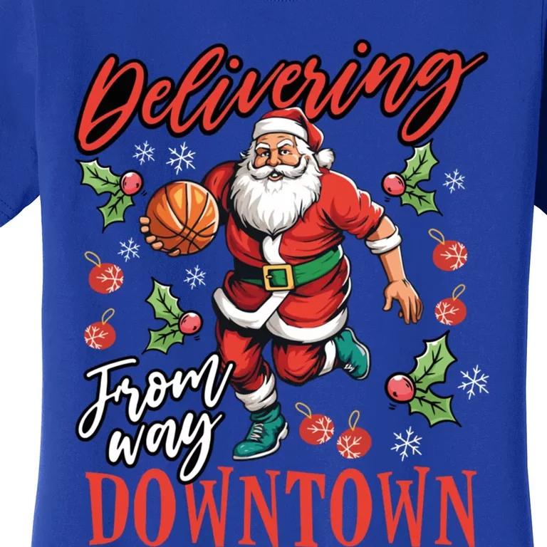 Basketball Christmas Santa Claus Xmas Day Hoop Sport Gift Women's T-Shirt