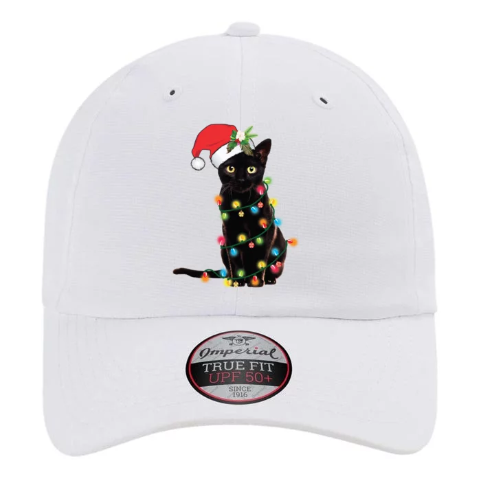 Black Cat Santa Tangled Up In Christmas Lights Cute Gift The Original Performance Cap