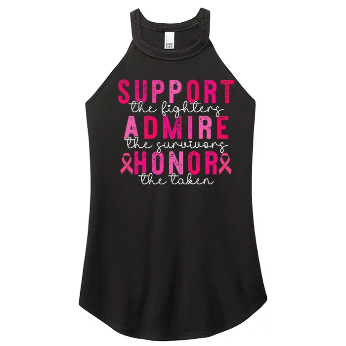 Breast Cancer Support Admire Honor Breast Cancer Awareness Women’s Perfect Tri Rocker Tank