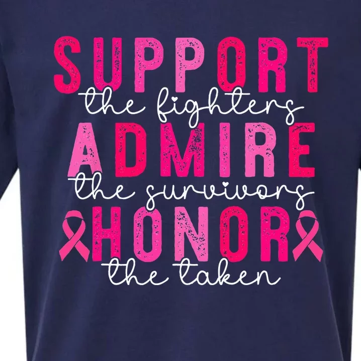 Breast Cancer Support Admire Honor Breast Cancer Awareness Sueded Cloud Jersey T-Shirt