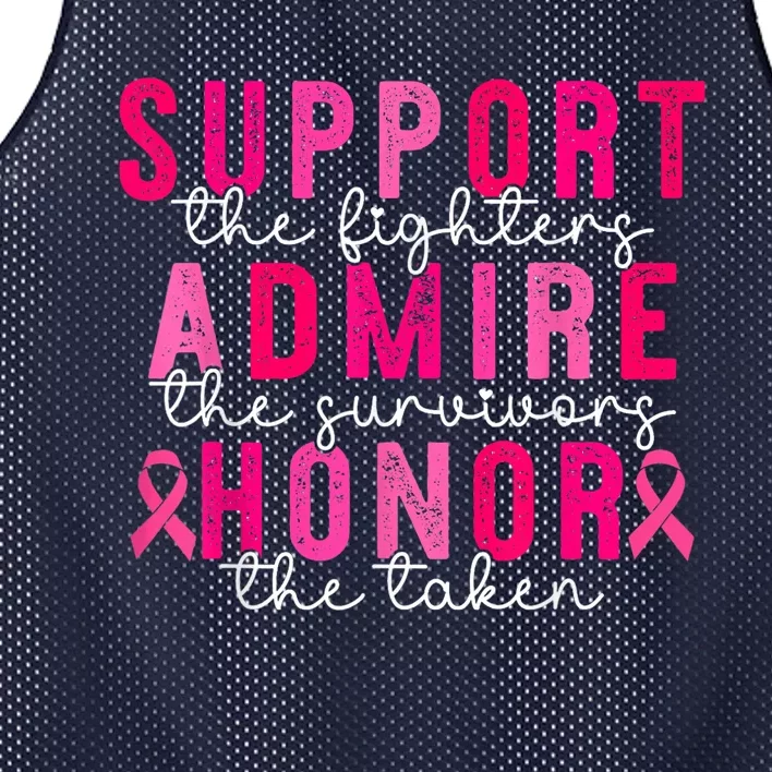 Breast Cancer Support Admire Honor Breast Cancer Awareness Mesh Reversible Basketball Jersey Tank