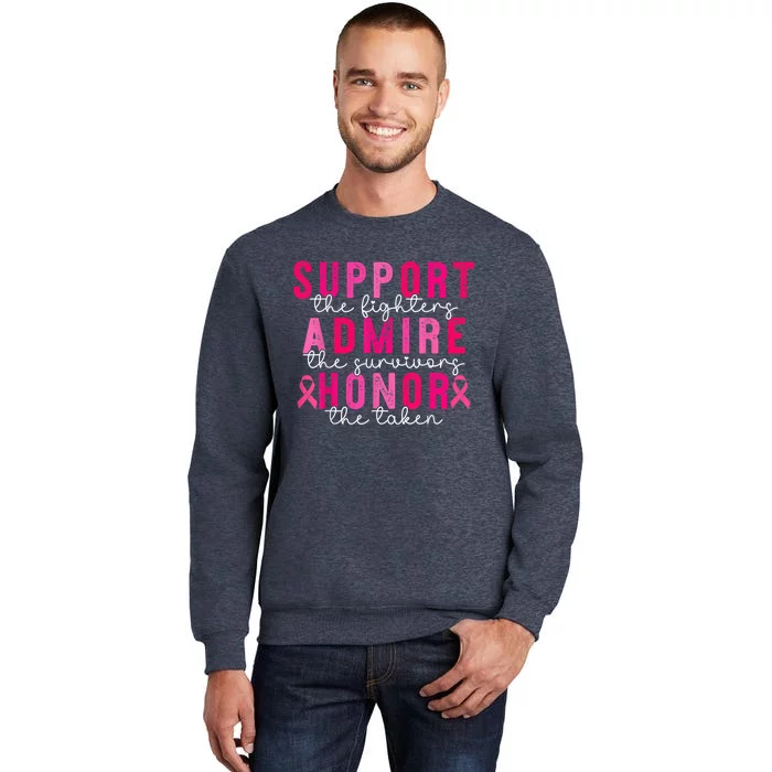 Breast Cancer Support Admire Honor Breast Cancer Awareness Sweatshirt