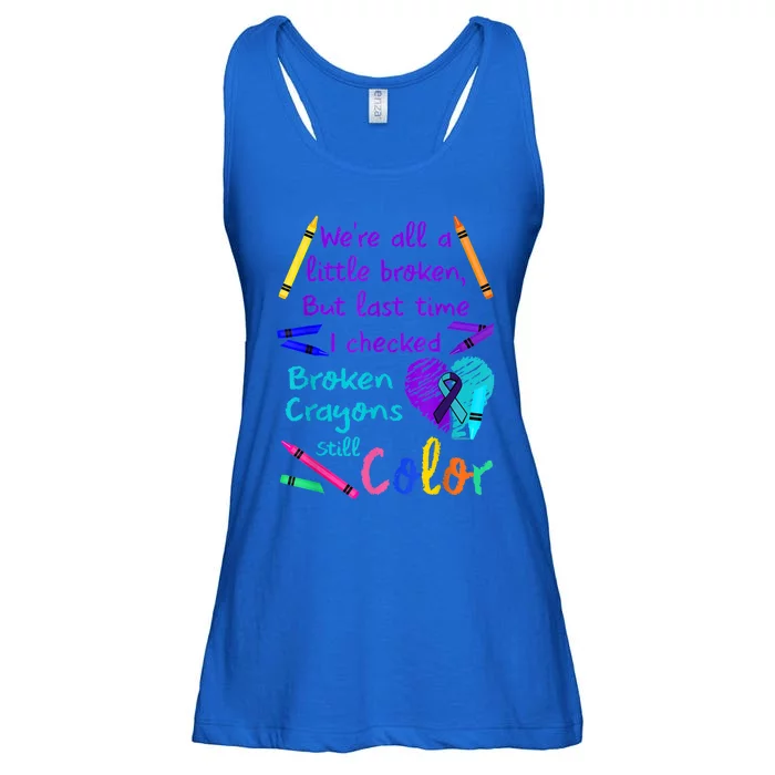 Broken Crayons Still Color Tee Suicide Prevention Awareness Ladies Essential Flowy Tank