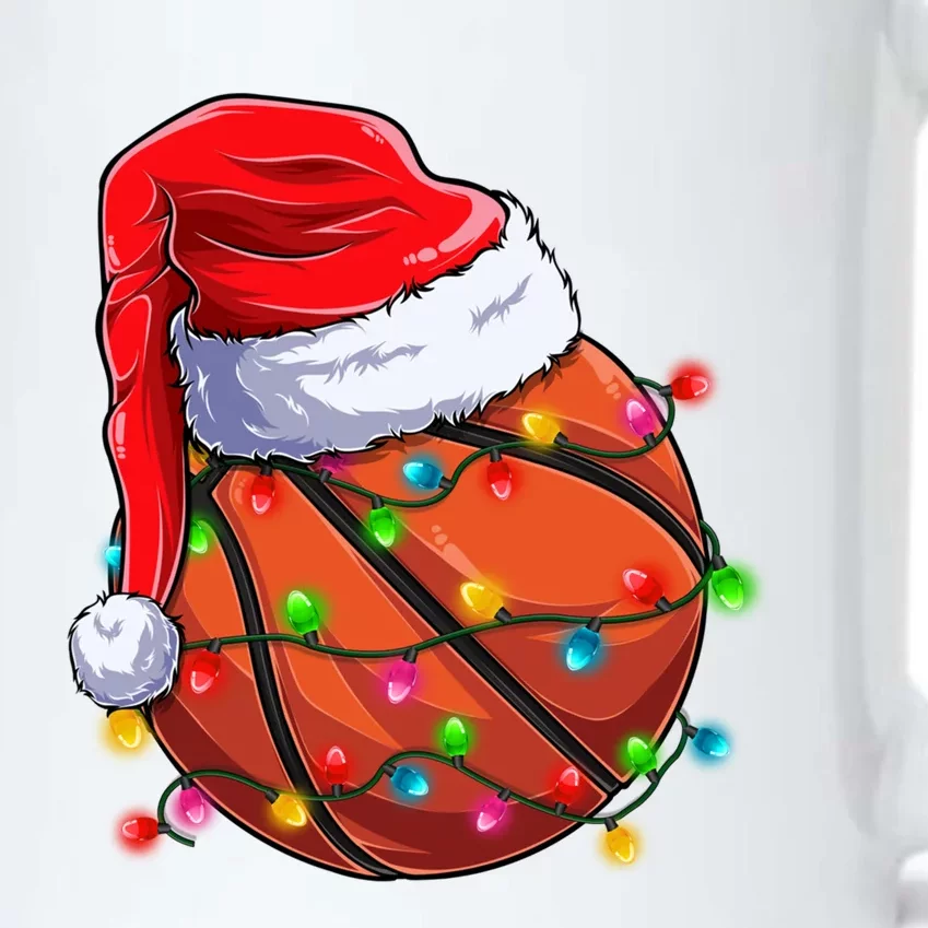 Basketball Christmas Santa Hat Funny Basketball Xmas Gift Black Color Changing Mug