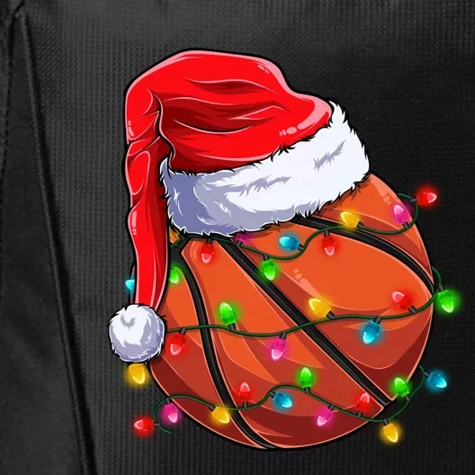 Basketball Christmas Santa Hat Funny Basketball Xmas Gift City Backpack