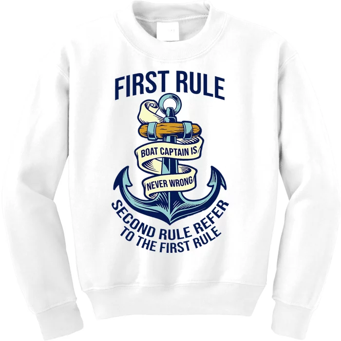 Boat Captain Sailor Seaman Seafarer Maritime Anchor Kids Sweatshirt