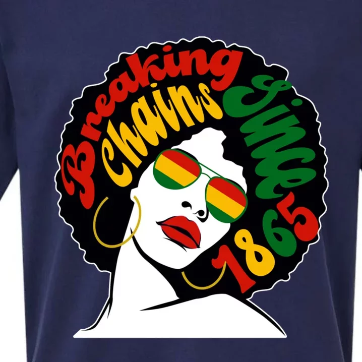 Breaking Chains Since 1865 Juneteenth Black American Freedom Gift Sueded Cloud Jersey T-Shirt