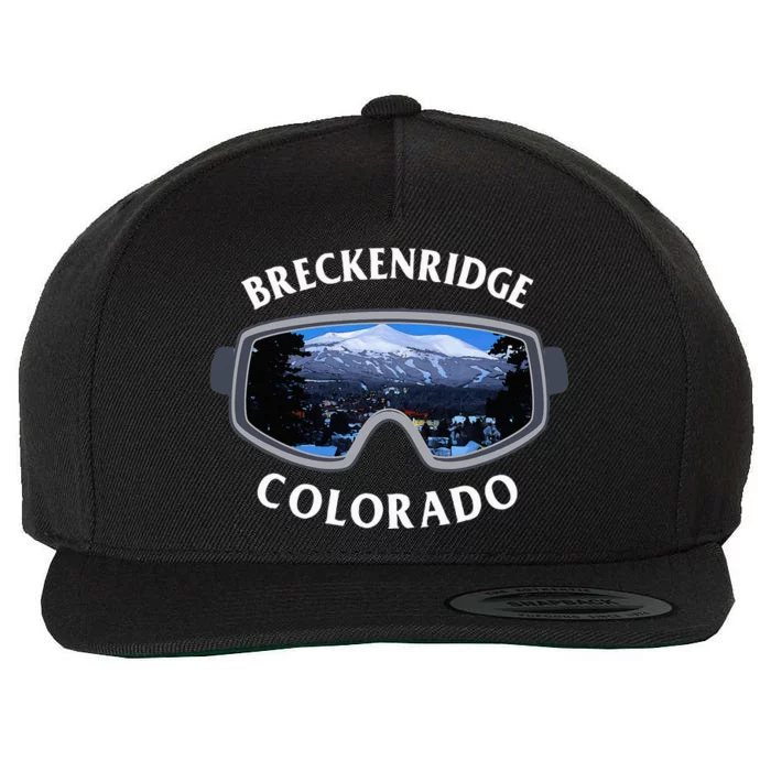 Breckenridge Colorado Ski Snowboard Wool Snapback Cap