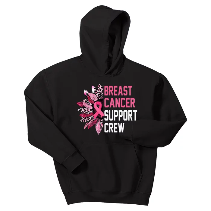 Breast Cancer Support Crew Sunflower Pink Breast Cancer Kids Hoodie