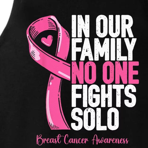 Breast Cancer Support Pink Family Breast Cancer Awareness Ladies Tri-Blend Wicking Tank