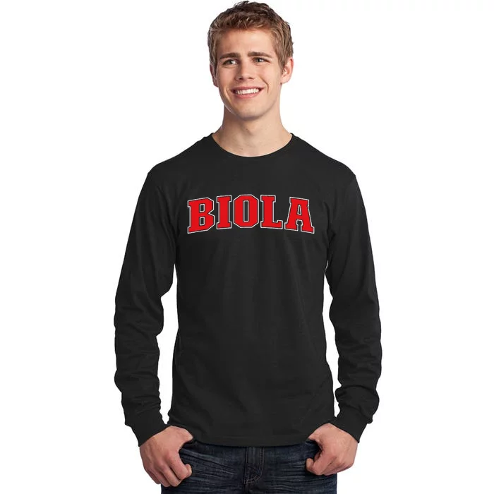 Biola California Souvenir Trip College Style Red Tall Long Sleeve T-Shirt