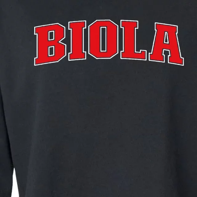 Biola California Souvenir Trip College Style Red Cropped Pullover Crew