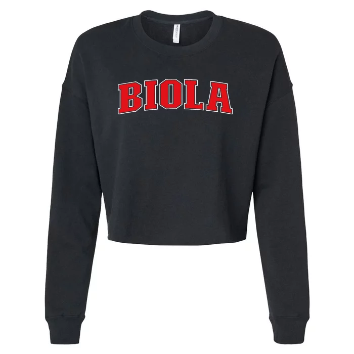 Biola California Souvenir Trip College Style Red Cropped Pullover Crew