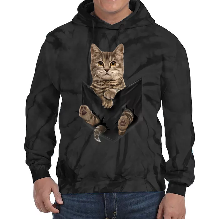 Brown Cat Sits In Pocket TShirt Cats Tee Shirt Gifts Tie Dye Hoodie