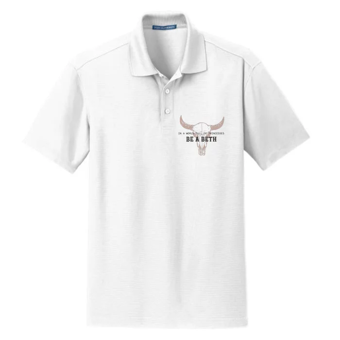 Boho Cow Skull Howdy Wild West Dry Zone Grid Performance Polo