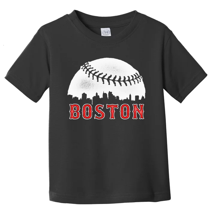 boston city skyline baseball Toddler T-Shirt