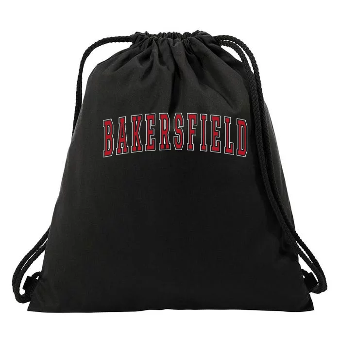 Bakersfield California Souvenir Vacation College Style Red Drawstring Bag