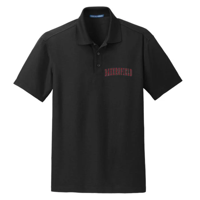 Bakersfield California Souvenir Vacation College Style Red Dry Zone Grid Performance Polo