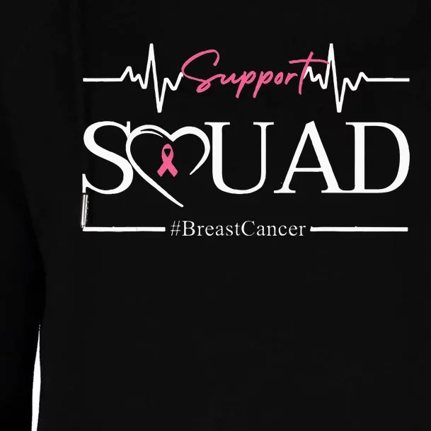 Breast Cancer Squad With Heart And P.I.N.K. .R.Ibbon Womens Funnel Neck Pullover Hood