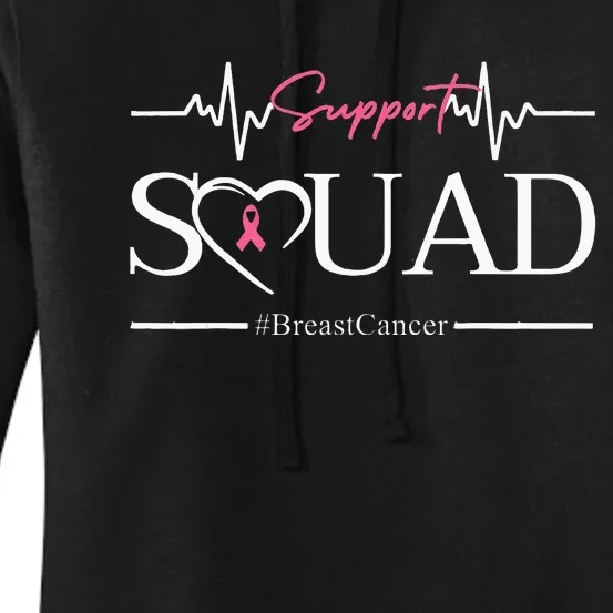 Breast Cancer Squad With Heart And P.I.N.K. .R.Ibbon Women's Pullover Hoodie