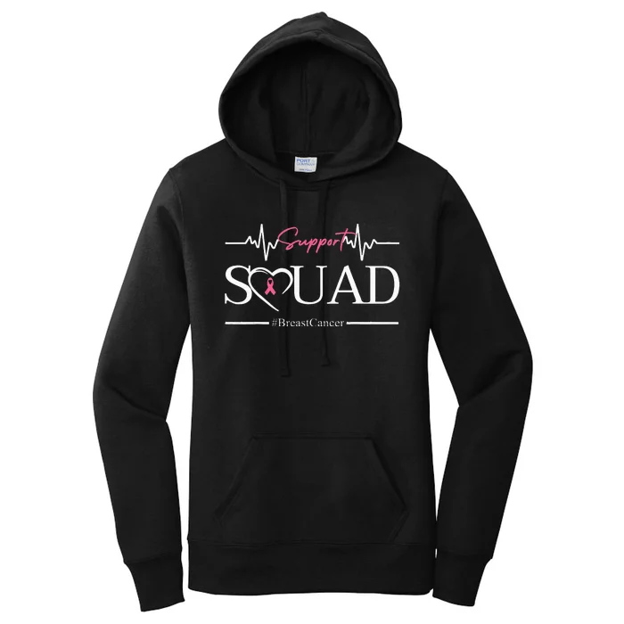 Breast Cancer Squad With Heart And P.I.N.K. .R.Ibbon Women's Pullover Hoodie