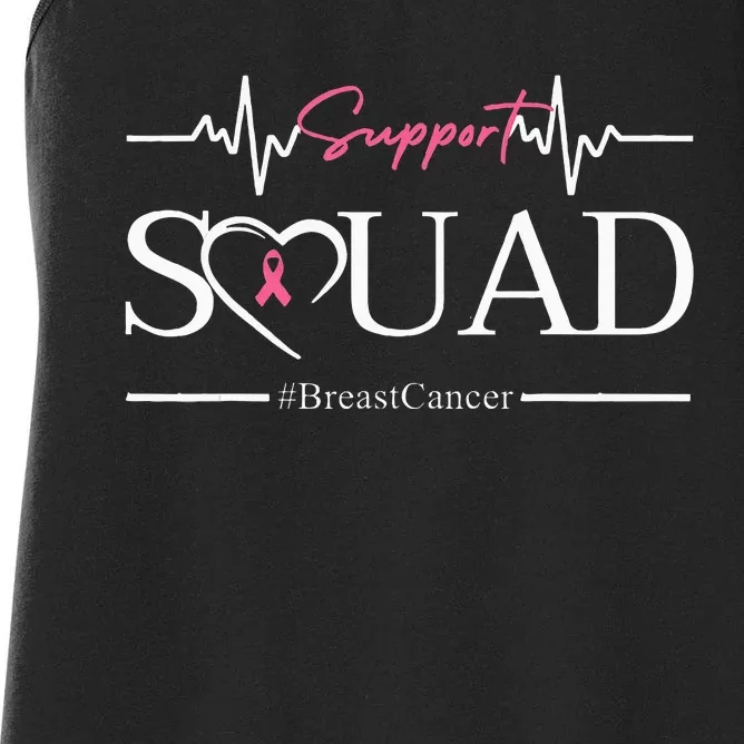 Breast Cancer Squad With Heart And P.I.N.K. .R.Ibbon Women's Racerback Tank