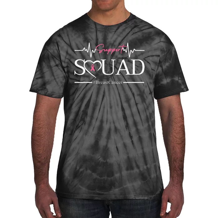 Breast Cancer Squad With Heart And P.I.N.K. .R.Ibbon Tie-Dye T-Shirt