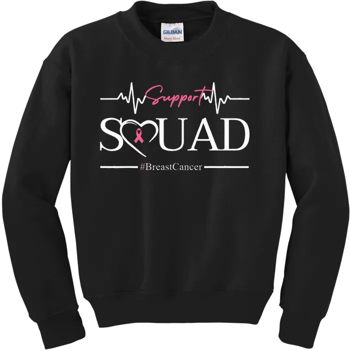 Breast Cancer Squad With Heart And P.I.N.K. .R.Ibbon Kids Sweatshirt