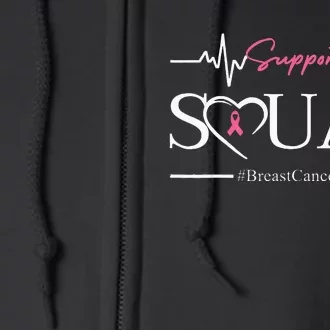 Breast Cancer Squad With Heart And P.I.N.K. .R.Ibbon Full Zip Hoodie